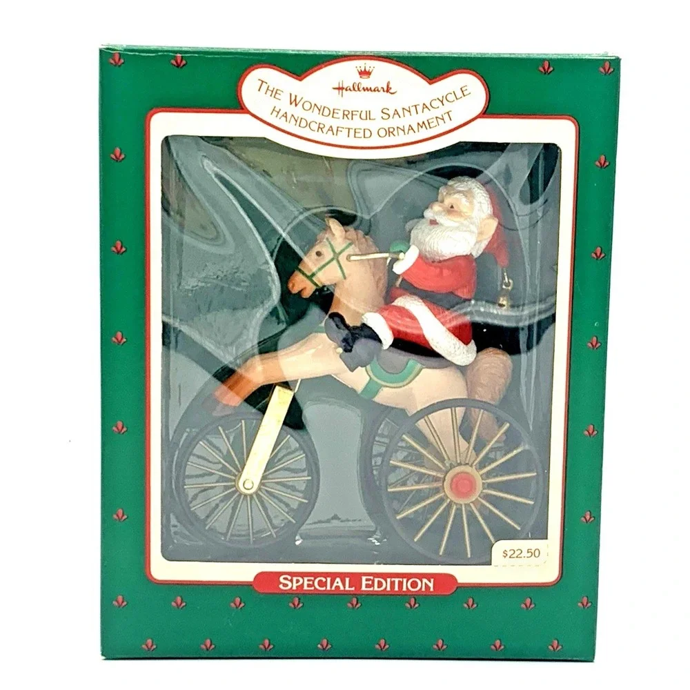 1988 'The‎ Wonderful Santacycle' Hallmark Keepsake Vintage Ornament Original Box